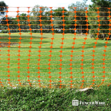 4 ft. x 100 ft. Orange Plastic Fencing Roll for Construction Fencing, Pet Fencing and Event Fencing, 4 cm x 10 cm Mesh