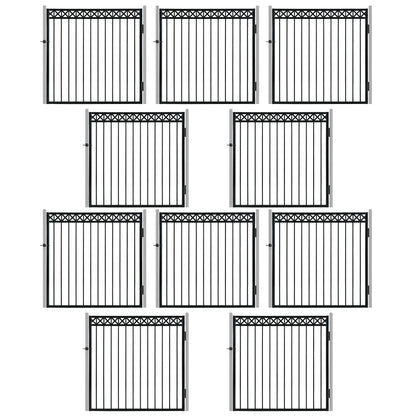 Puerta para valla de diseño en X de servicio pesado con parte superior plana, 5 PIES de alto x 5 PIES de ancho, con accesorio de cerradura, múltiples opciones