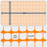 4 ft. x 100 ft. Outdoor Snow Fence, Temporary Garden Netting for Poultry, Rabbits, Chicken & Dogs, Opening Mesh Size 1.6" x 1.6" (Orange)