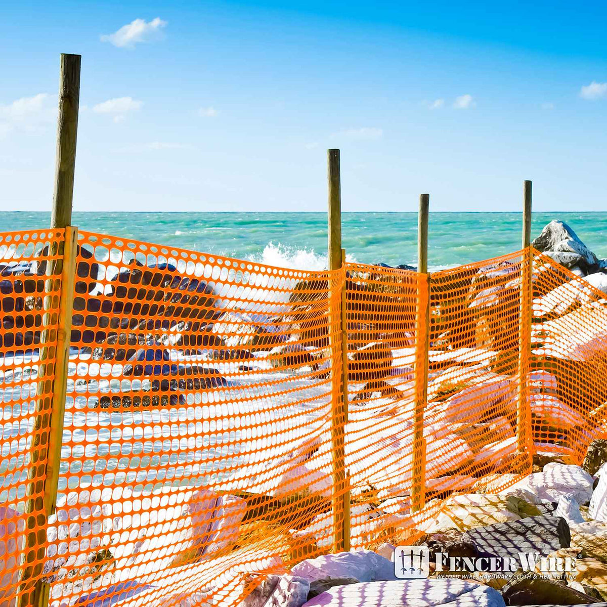 4 ft. x 100 ft. Outdoor Snow Fence, Temporary Garden Netting for Poultry, Rabbits, Chicken & Dogs, Opening Mesh Size 1.6" x 1.6" (Orange)