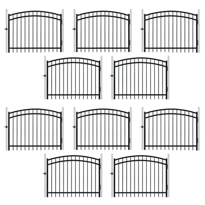 Puerta de cerca decorativa arqueada de alta resistencia de 1.2 m de alto x 1.5 m de ancho con accesorio de cerradura, múltiples opciones
