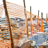 4 ft. x 100 ft. Outdoor Snow Fence, Temporary Garden Netting for Poultry, Rabbits, Chicken & Dogs, Opening Mesh Size 1.6" x 1.6" (Orange)