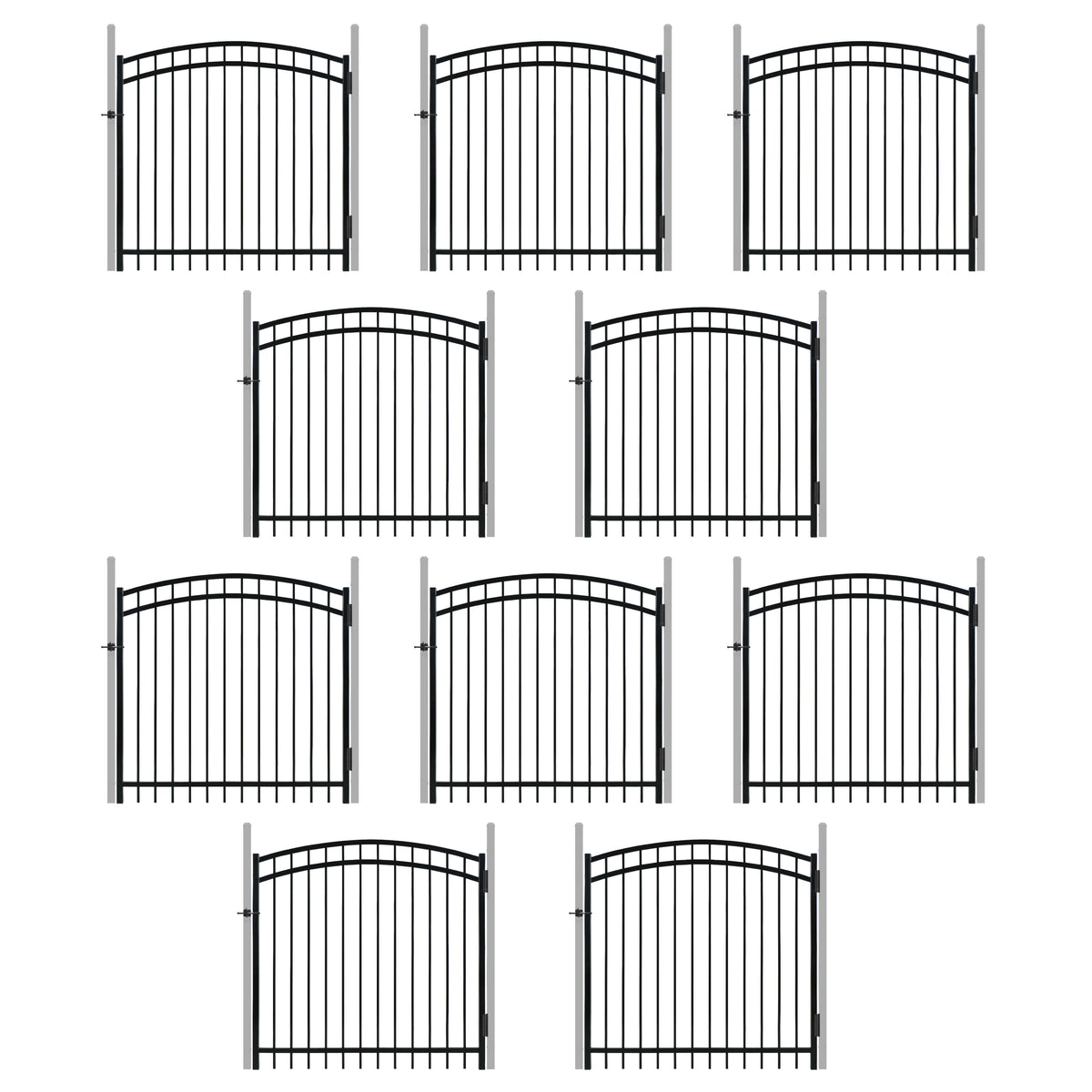 Puerta Decorativa de Valla Arqueada de Uso Pesado de 5 PIES de Alto x 5 PIES de Ancho con Accesorio de Cerradura, Múltiples Opciones