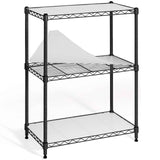 3-Tier NSF Adjustable Height Wire Shelving w/ Liner, Black