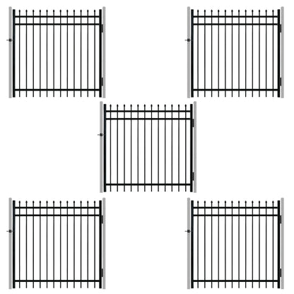 5FT Height X 5FT Width Heavy Duty Pinnacle Fence Gate with Lock Attachment, Multiple Options