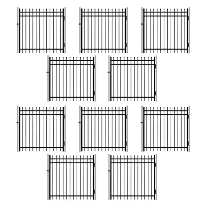 5FT Height X 5FT Width Heavy Duty Pinnacle Fence Gate with Lock Attachment, Multiple Options