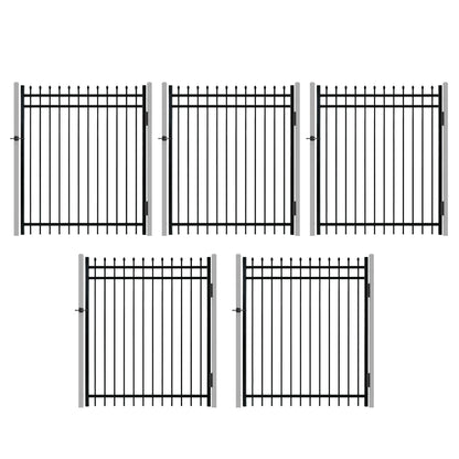 6FT Height X 5FT Width Heavy Duty Pinnacle Fence Gate with Lock Attachment, Multiple Options