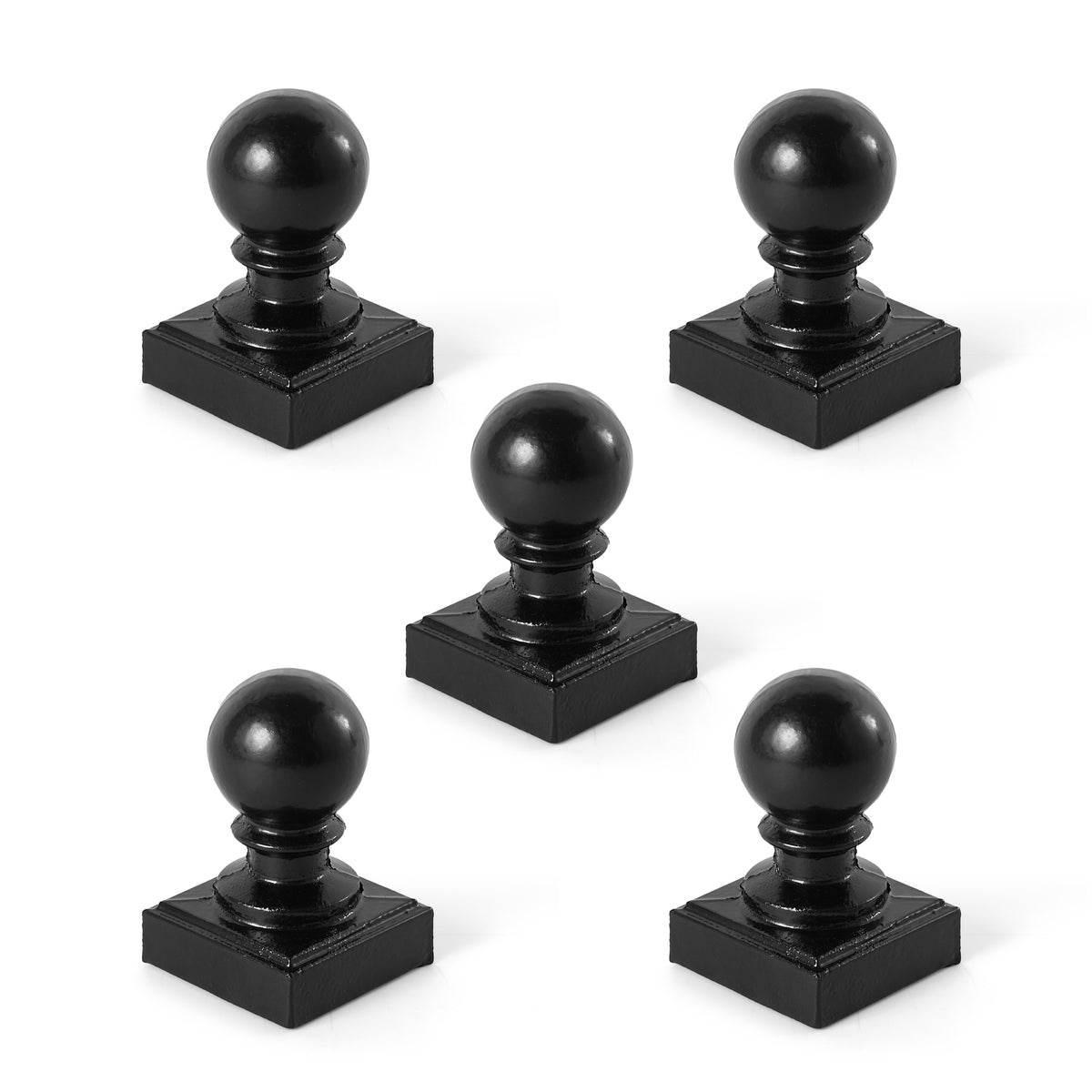 Heavy Duty Metal Fence Ball Top Post Cap for 2" x 2" Square Posts, Multiple Options