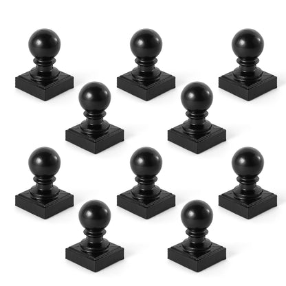 Heavy Duty Metal Fence Ball Top Post Cap for 2" x 2" Square Posts, Multiple Options