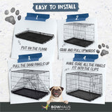 24 in. Foldable Dog Crate Wire Metal Dog Kennel w/ Divider Panel, Leak-Proof Pan & Protecting Feet