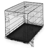 30 in. Foldable Dog Crate Wire Metal Dog Kennel w/ Divider Panel, Leak-Proof Pan & Protecting Feet