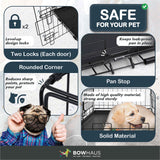 30 in. Foldable Dog Crate Wire Metal Dog Kennel w/ Divider Panel, Leak-Proof Pan & Protecting Feet