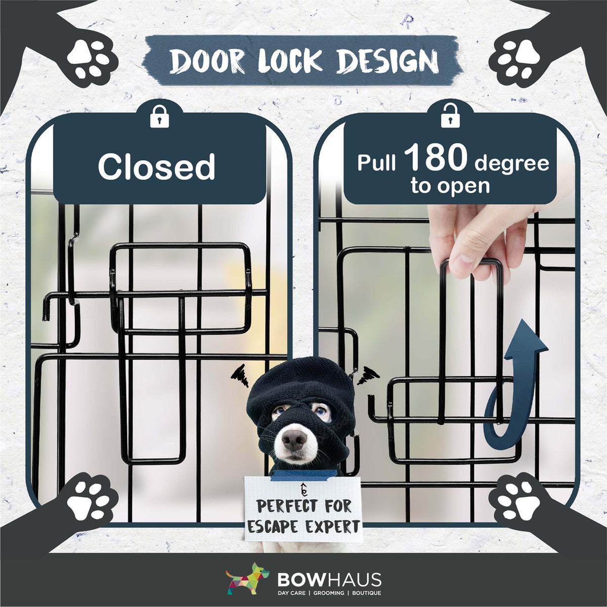 30 in. Foldable Dog Crate Wire Metal Dog Kennel w/ Divider Panel, Leak-Proof Pan & Protecting Feet