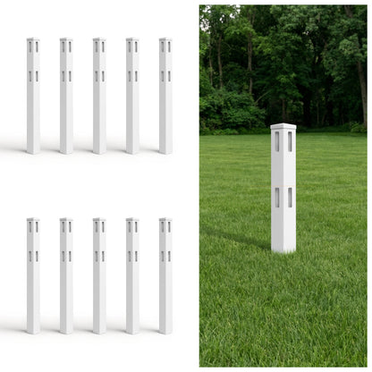 5ft Vinyl Ranch Corner Post with Cap, Multiple Options