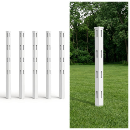 7ft Vinyl Ranch Corner Post with Cap, Multiple Options