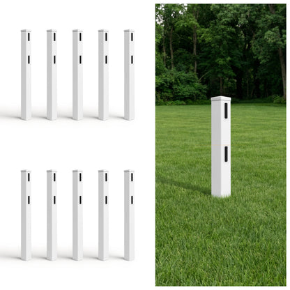 5ft Vinyl Ranch End Post with Cap, Multiple Options