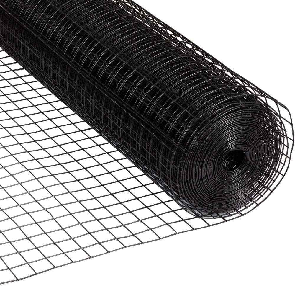 16 Gauge Black Vinyl Coated Welded Wire Mesh Size 1.5 inch by 1.5 inch