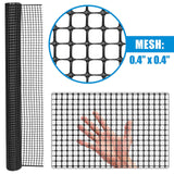 Black Plastic Hardware Net 3 ft. x 15 ft. & Mesh 0.5" x 0.5 "