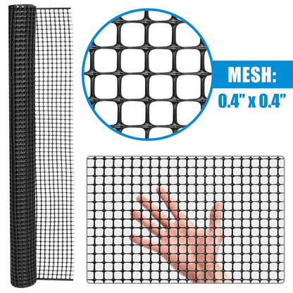 Black Plastic Hardware Net 3 ft. x 15 ft. & Mesh 0.5" x 0.5 "