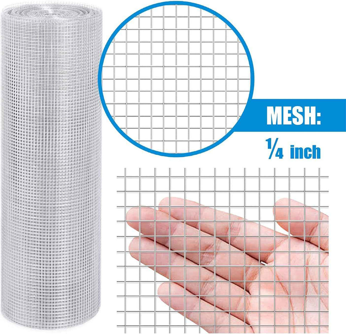 23 Gauge Galvanized Hardware Cloth with Mesh Size 1/4" x 1/4"