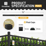 16 Gauge Heavy Duty 6FT Outdoor Steel Fencing Border Post, Multiple Options