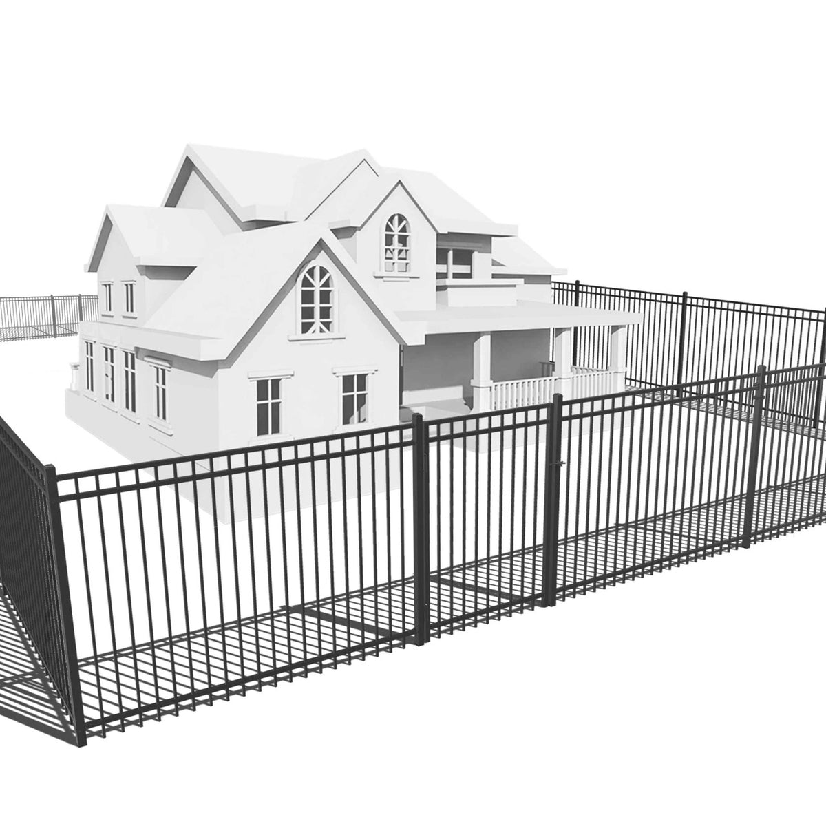 Heavy Duty Flat Top Fence Barrier Kit with 4FT Height X 8FT Width Panels, Fence, Gate, Posts & Connectors, Multiple Options