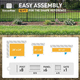 Heavy Duty Pinnacle Fence Barrier Kit with 4FT Height X 8FT Width Panels, Fence, Gate, Posts & Connectors, Multiple Options