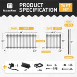 Heavy Duty Pinnacle Fence Barrier Kit with 4FT Height X 8FT Width Panels, Fence, Gate, Posts & Connectors, Multiple Options