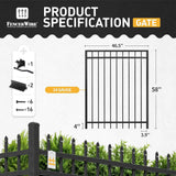 5FT Height X 4FT Width Heavy Duty Flat Top Fence Gate with Lock Attachment, Multiple Options