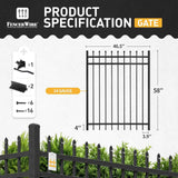 5FT Height X 4FT Width Heavy Duty Pinnacle Fence Gate with Lock Attachment, Multiple Options