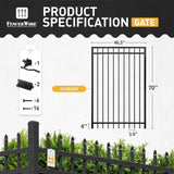 6FT Height X 4FT Width Heavy Duty Flat Top Fence Gate with Lock Attachment, Multiple Options