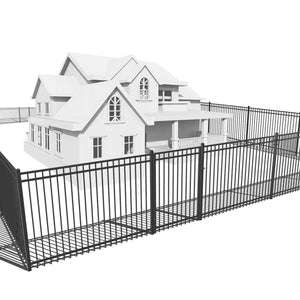 Heavy Duty Flat Top Fence Barrier Kit with 6FT Height X 8FT Width Panels, Fence, Gate, Posts & Connectors, Multiple Options