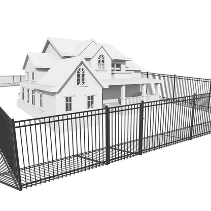 Heavy Duty Flat Top Fence Barrier Kit with 6FT Height X 8FT Width Panels, Fence, Gate, Posts & Connectors, Multiple Options