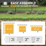 Heavy Duty Flat Top Fence Barrier Kit with 6FT Height X 8FT Width Panels, Fence, Gate, Posts & Connectors, Multiple Options