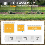 Heavy Duty Pinnacle Fence Barrier Kit with 6FT Height X 8FT Width Panels, Fence, Gate, Posts & Connectors, Multiple Options