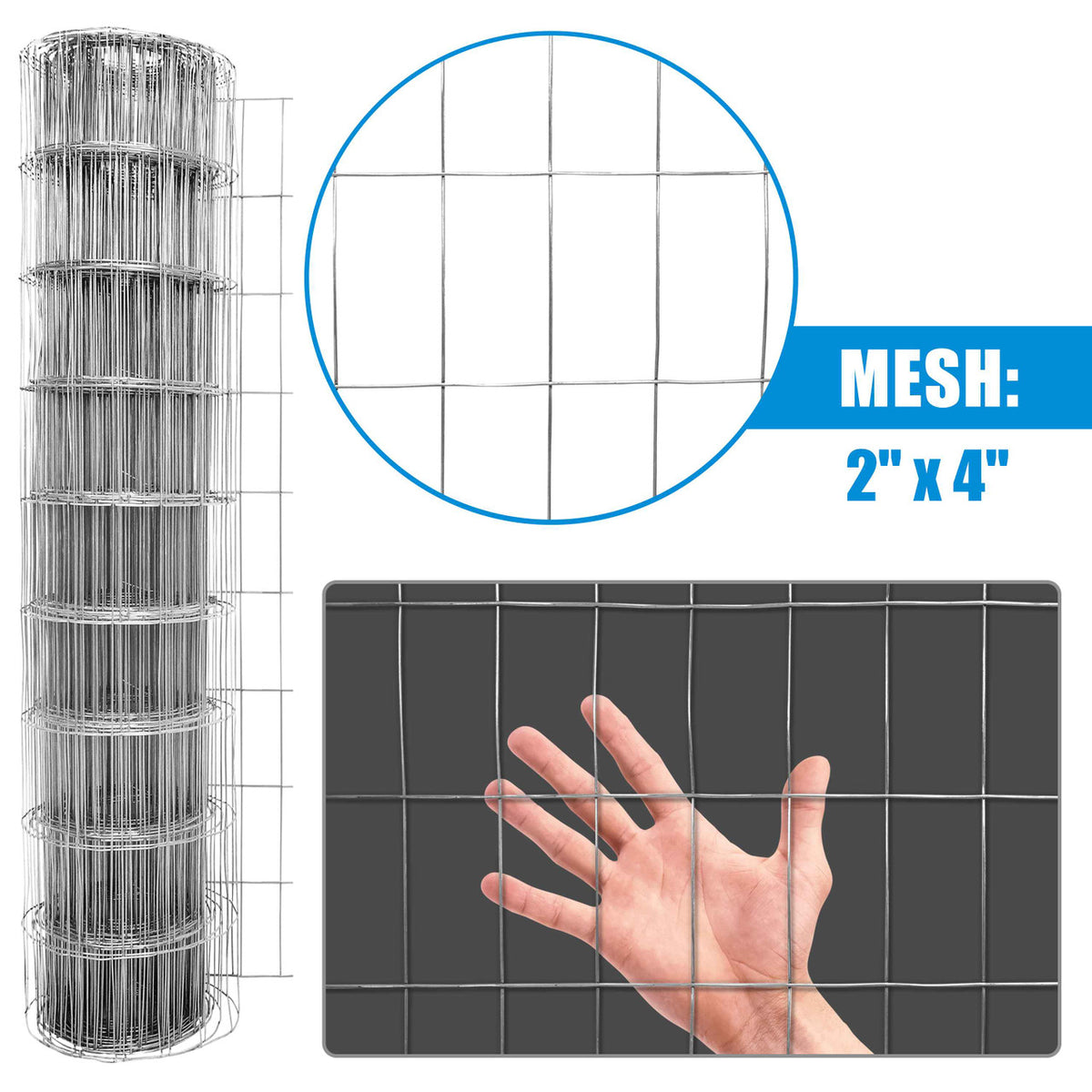 14 Gauge Galvanized Welded Wire Mesh 2 inch x 4 inch