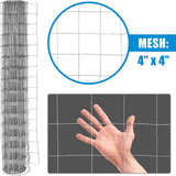 Fencer Wire 16 Gauge Galvanized Welded Wire Mesh Size 4 inch by 4 inch, Multiple Size Options