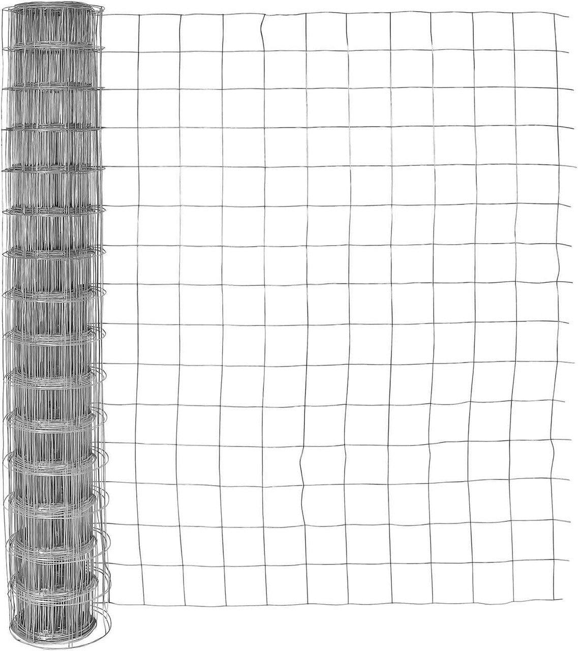 Fencer Wire 16 Gauge Galvanized Welded Wire Mesh Size 4 inch by 4 inch, Multiple Size Options