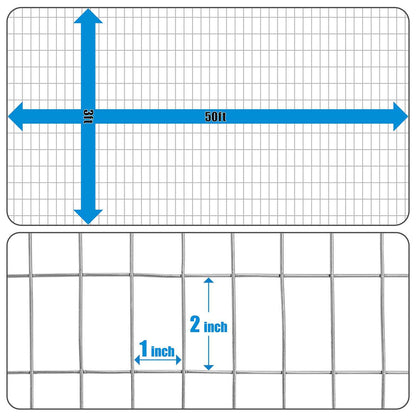 14 Gauge Galvanized Welded Wire 3 ft. x 50 ft. Mesh 1 inch x 2 inch