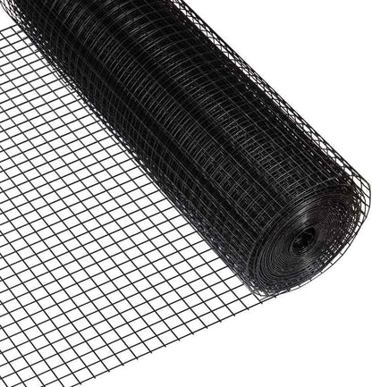 16 Gauge Black Vinyl Coated Welded Wire Mesh Size 0.5 inch by 1 inch