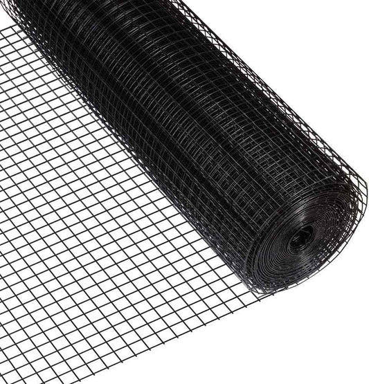 16 Gauge Black Vinyl Coated Welded Wire Mesh Size 0.5 inch by 1 inch