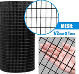 16 Gauge Black Vinyl Coated Welded Wire Mesh Size 0.5 inch by 1 inch