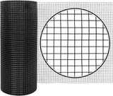 19 Gauge Black Vinyl Coated Welded Fence Wire Rolls, Mesh 1/2" X 1/2", Versatile Garden Wire Fencing, Multiple Size Options