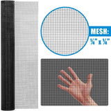 23 Gauge Black Vinyl Coated Welded Fence Wire Roll with Mesh Size 1/4-Inch x 1/4-Inch, Multiple Size Options