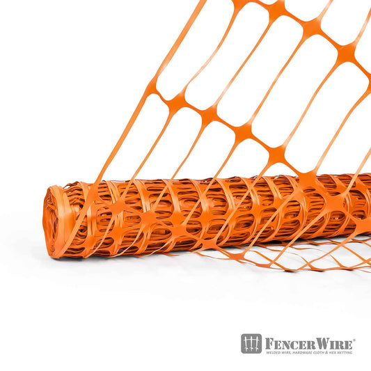 4 ft. x 100 ft. Orange Plastic Fencing Roll for Construction Fencing, Pet Fencing and Event Fencing, 4 cm x 10 cm Mesh