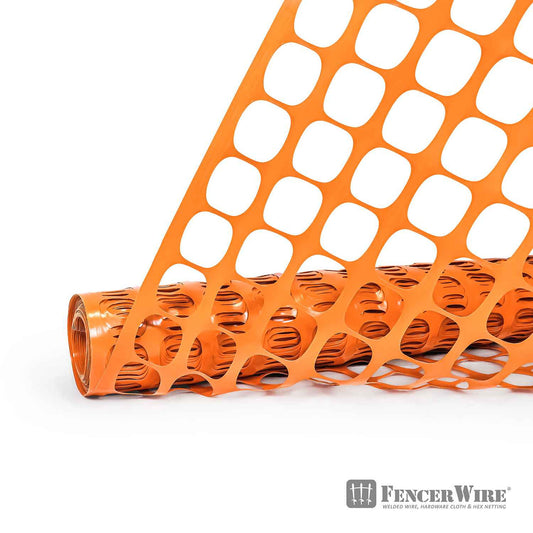 4 ft. x 100 ft. Outdoor Snow Fence, Temporary Garden Netting for Poultry, Rabbits, Chicken & Dogs, Opening Mesh Size 1.6" x 1.6" (Orange)