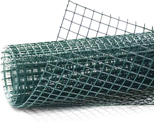 19 Gauge 24" x 96" Green Vinyl Coated 1/2 Hardware Cloth