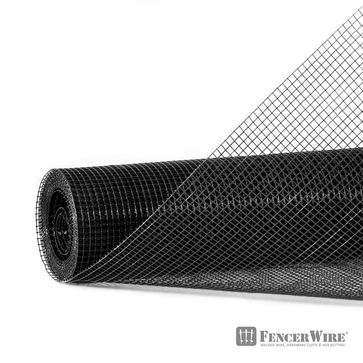23 Gauge Black Vinyl Coated Welded Fence Wire Roll with Mesh Size 1/4-Inch x 1/4-Inch, Multiple Size Options