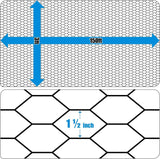 16 Gauge Black Vinyl Coated Hex / Poultry Netting Mesh 1.5" (3 ft. x 150 ft.)