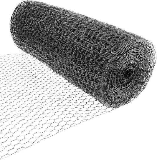 16 Gauge Black Vinyl Coated Hex / Poultry Netting Mesh 1.5" (4 ft. x 150 ft.)